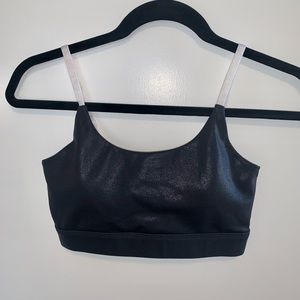 All Felix Liquid Black Metallic Sports Bra